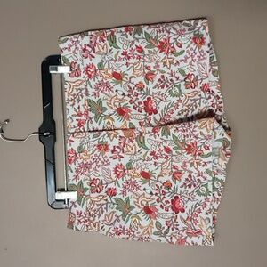 The Loft Light Blue Shorts w Bright Flowers Size 10